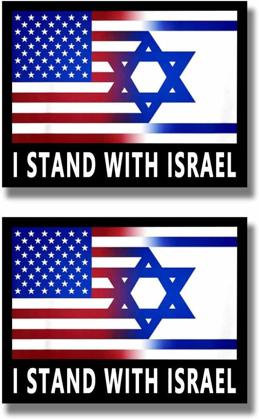 Qinry 2 Pack I Stand with Israel American USA and Israel Flag Support Israel Car Magnet Auto Truck Fridge Magnetic Decal Bumper Magnet