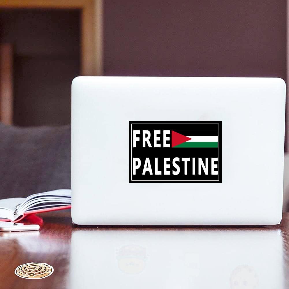 Qinry 10 Pack Free Palestine Gaza Flag Arabic Freedom for Palestinians Stand with Israel Flag Support Israel Stickers Laptop Bumper Decal Window Waterproof Car Stickers