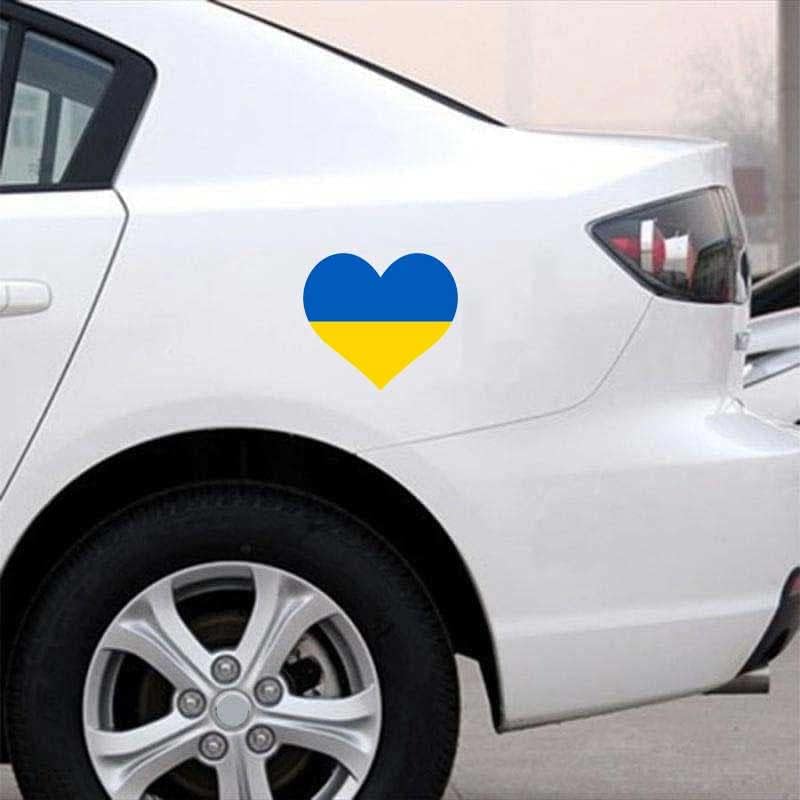 2 Pack Heart Ukraine Flag Car Magnet Ukrainian National Flags Support Ukraine Magnet Stand with Ukraine Auto Truck Fridge Magnetic Decal BumperMagnet