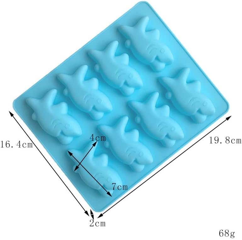 Wenoanew Shark Pigs In A Blanket Cookie Mold Shark Bites or Pigs Ice Cube Molds Silicone Molds (2 Pack)
