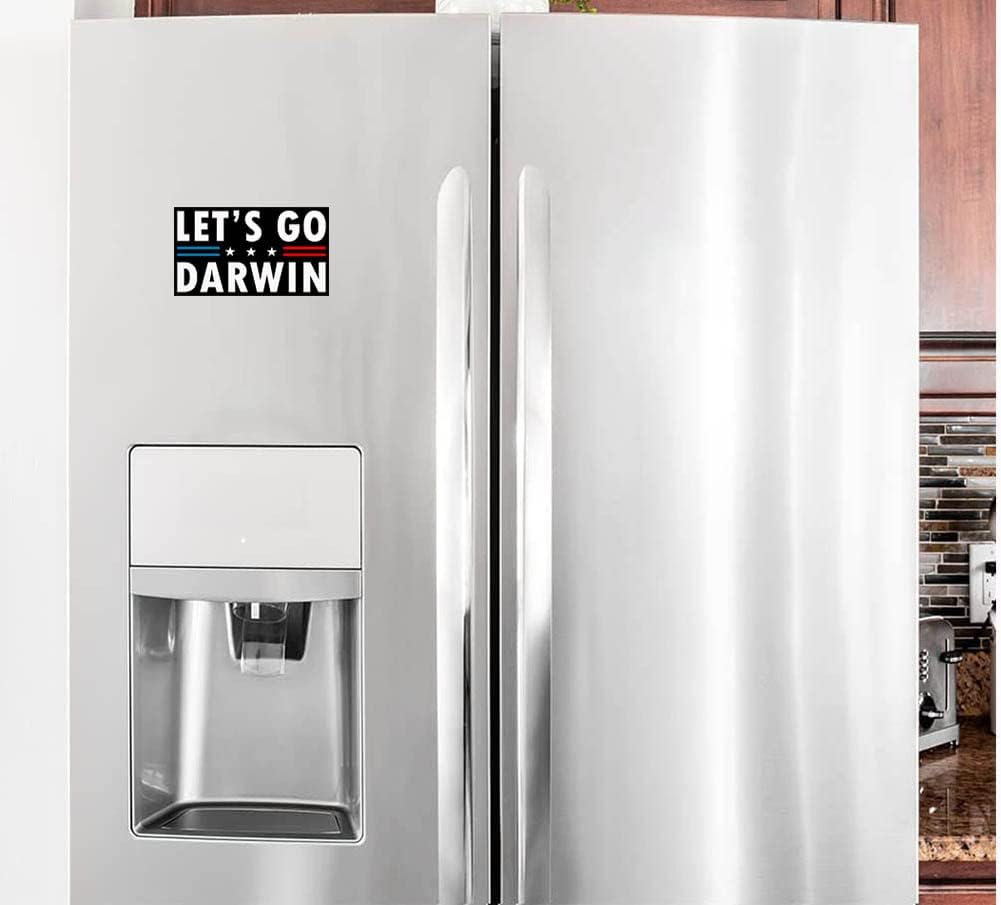 2 Pack Let's Go Darwin Magnet Stickers Let's Go Brandon Car Sign Funny FJB Biden Bumper Magnet Stickers Fade Proof & Waterproof Outdoor Indoor