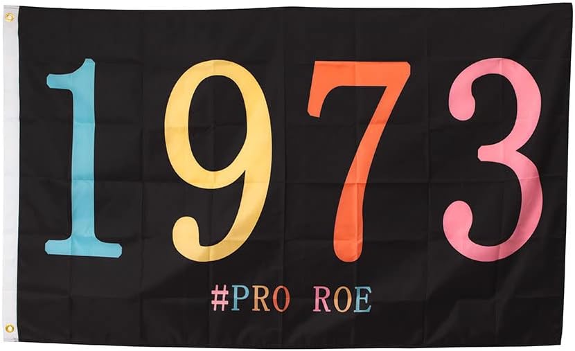 1973 Pro Roe Flag Women's Rights Pro Choice Flag with Brass Grommets 3X5 Feet Outdoor Banner Polyester Flag