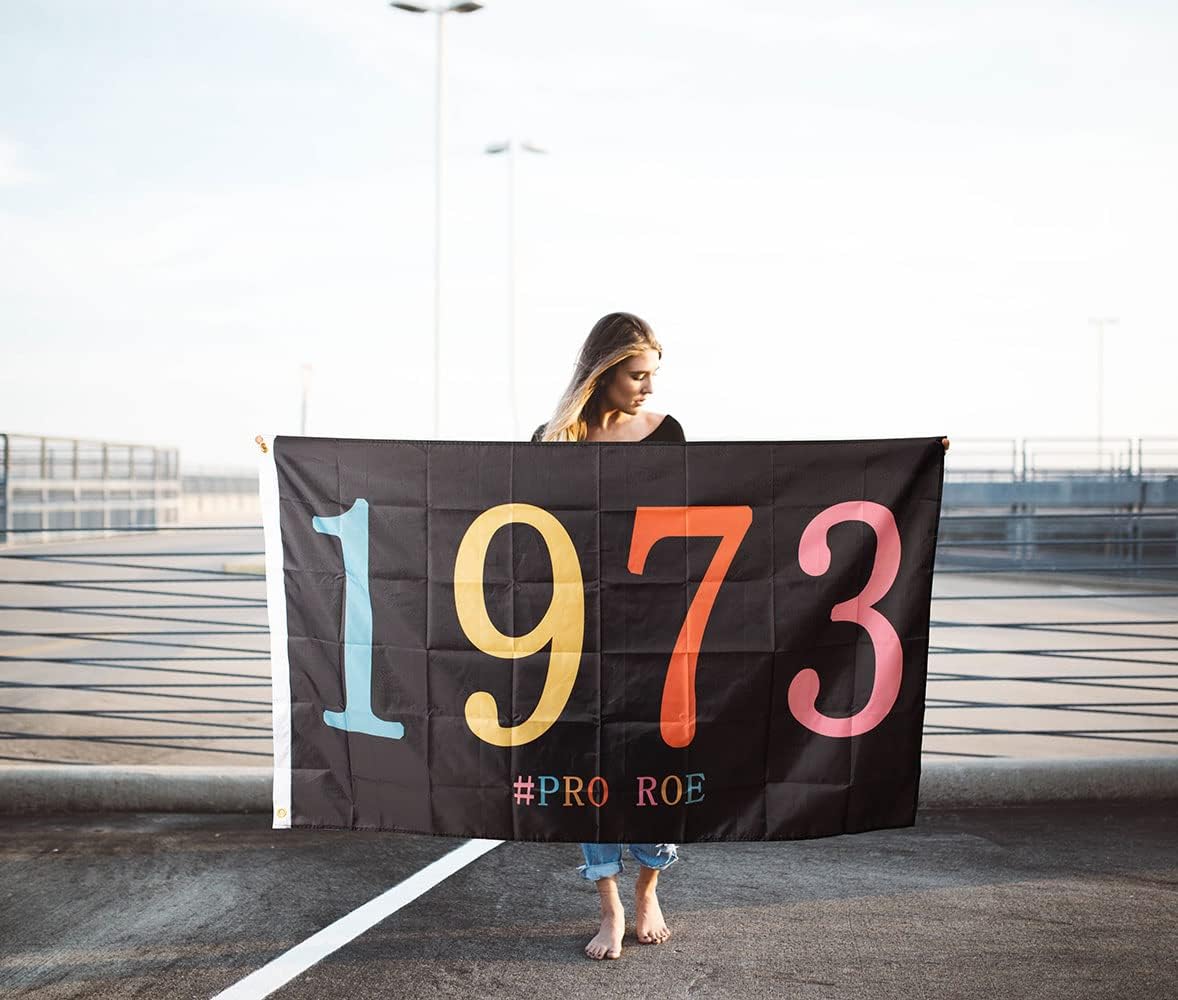 1973 Pro Roe Flag Women's Rights Pro Choice Flag with Brass Grommets 3X5 Feet Outdoor Banner Polyester Flag
