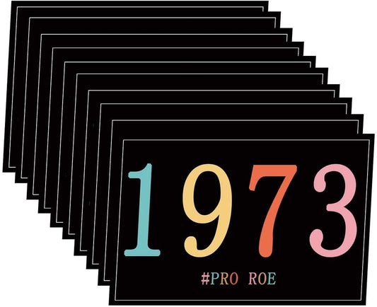 10 Pack 1973 Pro Roe Stickers Pro Choice Women's Rights Stickers Laptop Bumper Decal Window Waterproof Car Stickers
