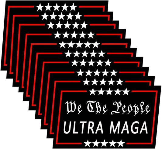 10 Pack We The People Ultra MAGA Anti Biden Stickers Laptop Bumper Decal Window Waterproof Car Stickers