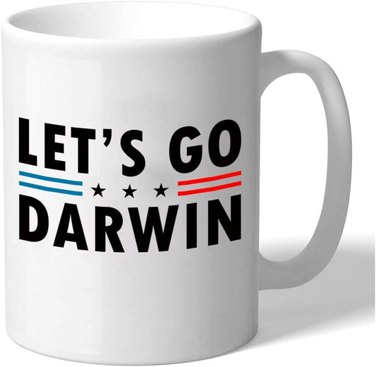 WYZHI Let's Go Darwin Mug Funny Ceramic Cup Let's Go Brandon Mug Gift Coffee FJB Cup With Double-sided Design
