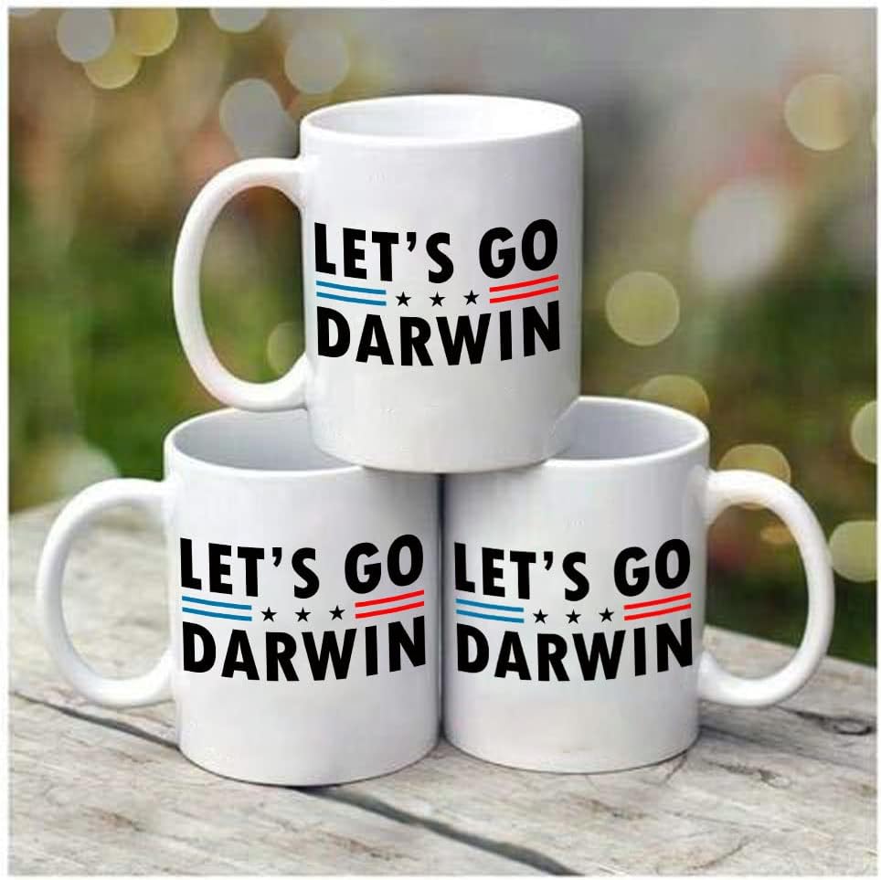 WYZHI Let's Go Darwin Mug Funny Ceramic Cup Let's Go Brandon Mug Gift Coffee FJB Cup With Double-sided Design
