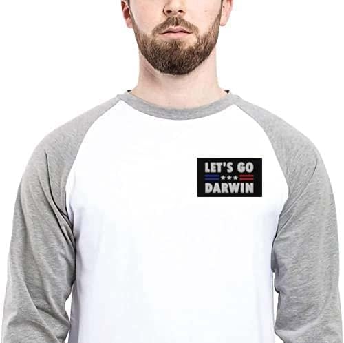 2 Pack Let's Go Darwin Patch Funny Let's Go Brandon Embroidery Military Tactical Hook Fastener Patch for Caps Bags Vests Military Uniforms