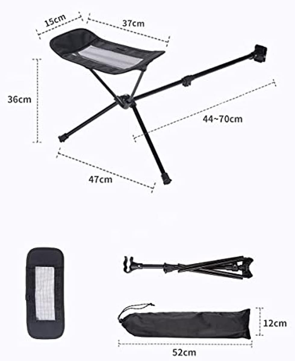 Universal Camping Chair Foot Rest Ottoman Folding Attachable Leg Rest Recliner Lazy Retractable Accessories for Retractable Stool Hammock Beach Chair