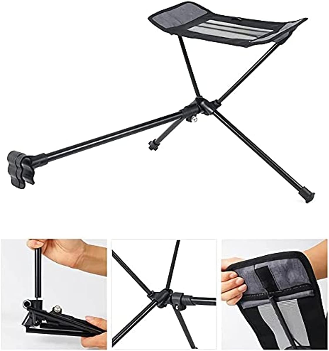 Universal Camping Chair Foot Rest Ottoman Folding Attachable Leg Rest Recliner Lazy Retractable Accessories for Retractable Stool Hammock Beach Chair