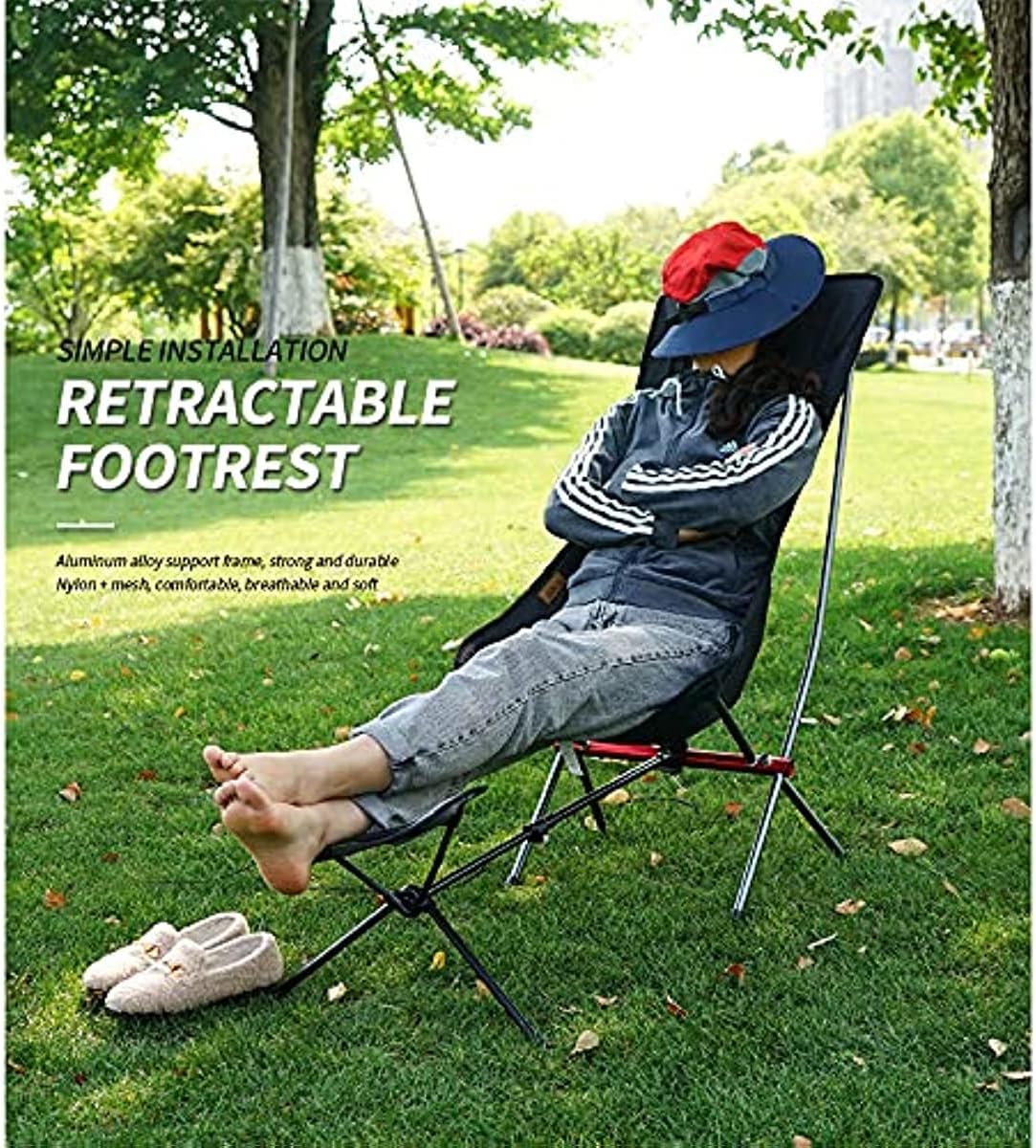 Universal Camping Chair Foot Rest Ottoman Folding Attachable Leg Rest Recliner Lazy Retractable Accessories for Retractable Stool Hammock Beach Chair