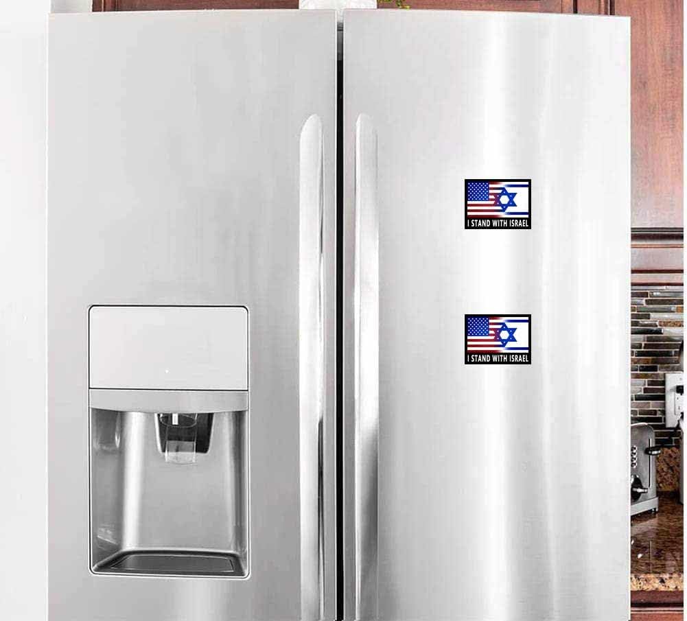 Qinry 2 Pack I Stand with Israel American USA and Israel Flag Support Israel Car Magnet Auto Truck Fridge Magnetic Decal Bumper Magnet