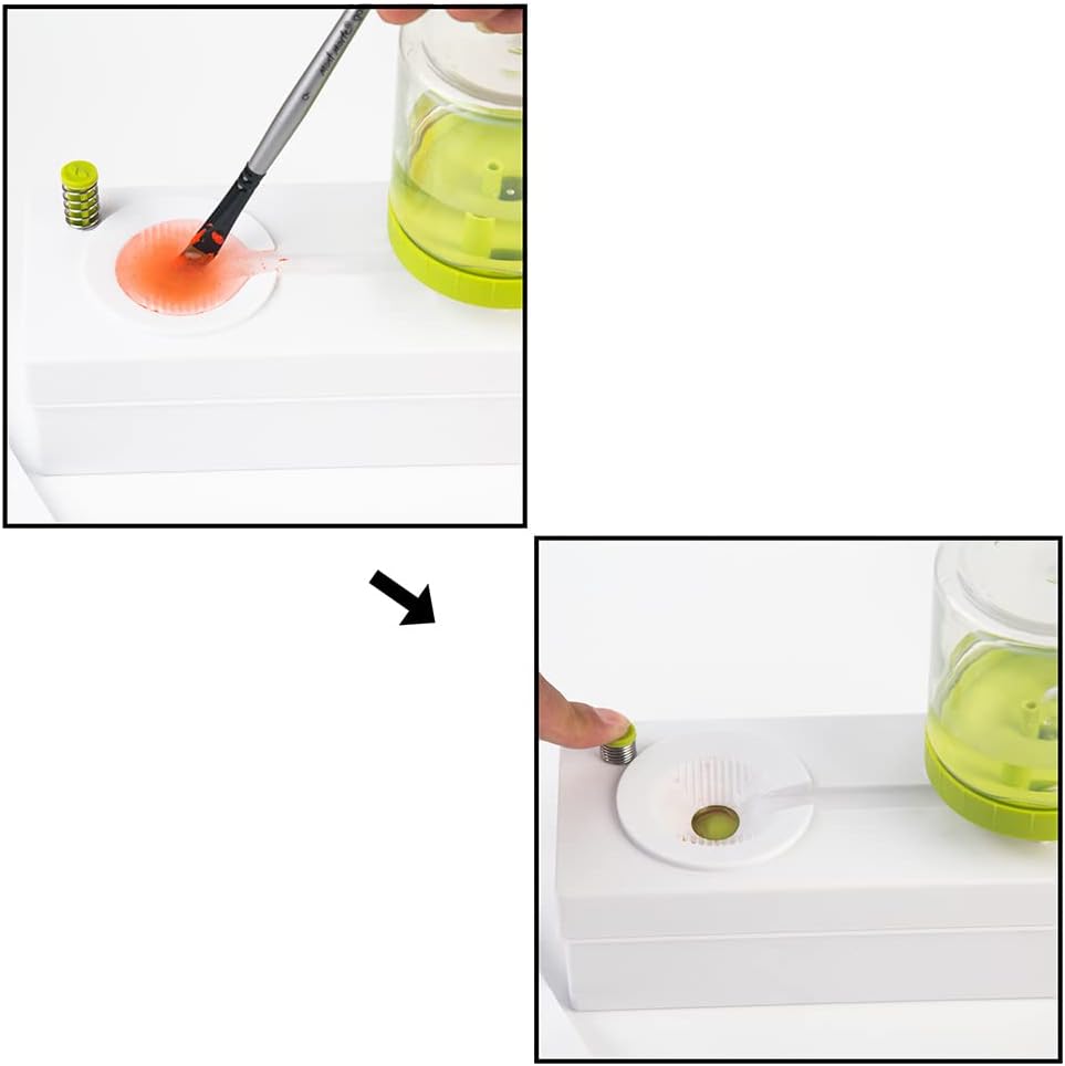 Paint Brush Rinser 2023 Paint Brush Cleaner Scrubber Tool Running Water Cycle Paintbrush Washing Recycle Waste Water Machine Art Supplies Green