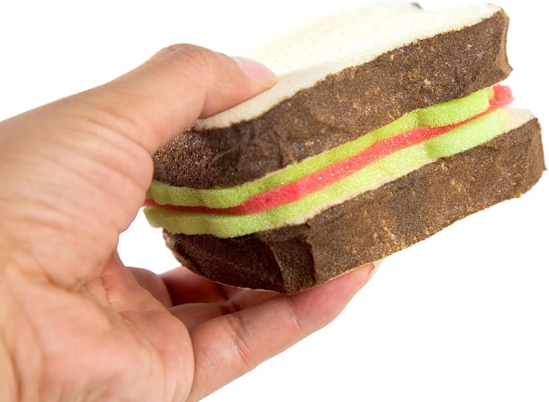 2 Pack Sandwich Sponge for Dishes Cute Toast Food Bread Spong Cleaning Kitchen