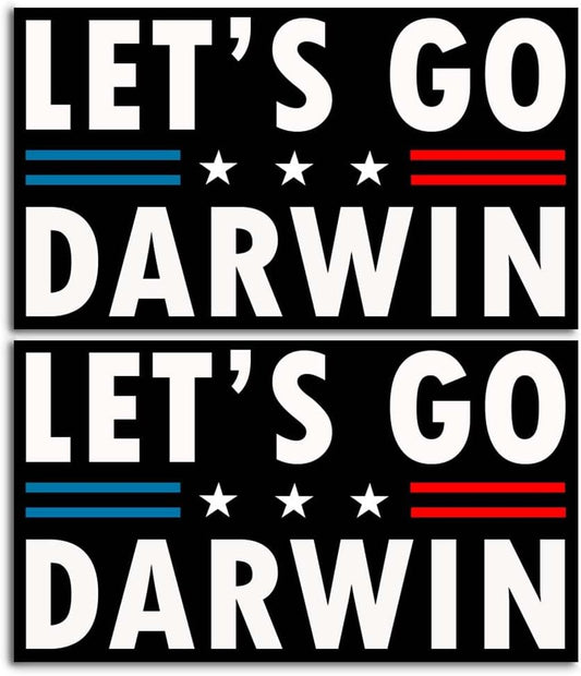 2 Pack Let's Go Darwin Magnet Stickers Let's Go Brandon Car Sign Funny FJB Biden Bumper Magnet Stickers Fade Proof & Waterproof Outdoor Indoor